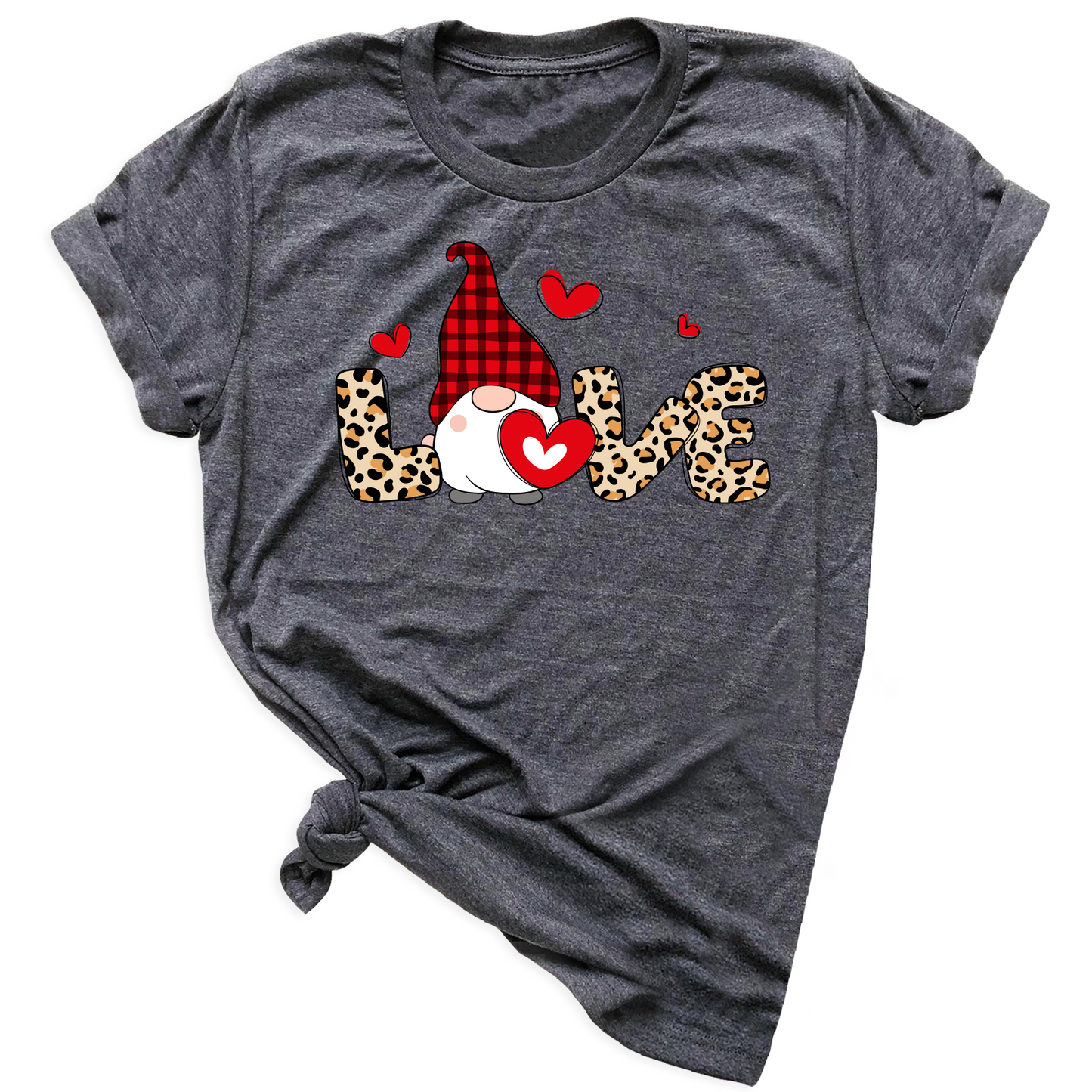 Love Buffalo Plaid Gnome Valentine Shirt Cute Red Heart Tee