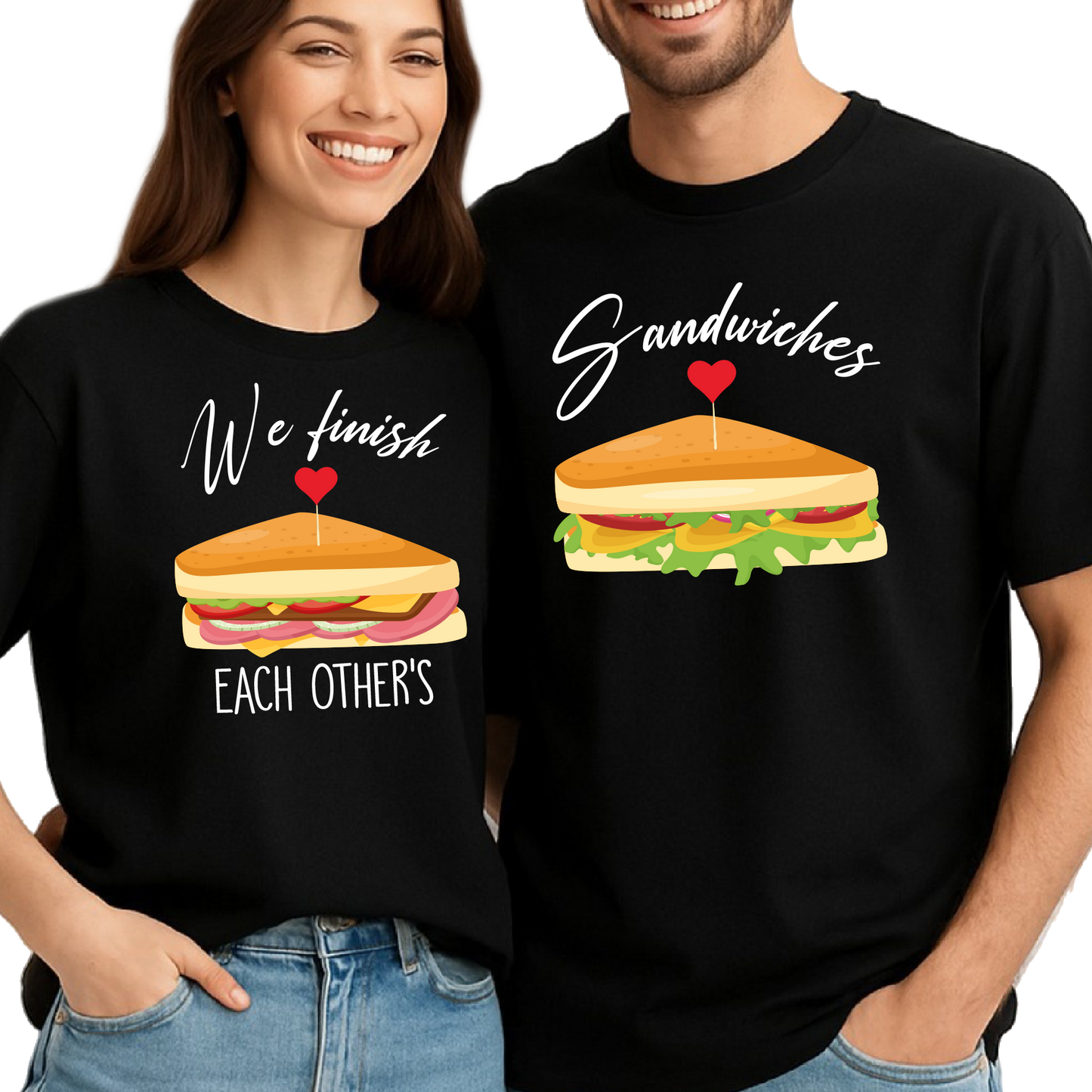 We Finish Each Other Sandwiches Matching Couple Shirts