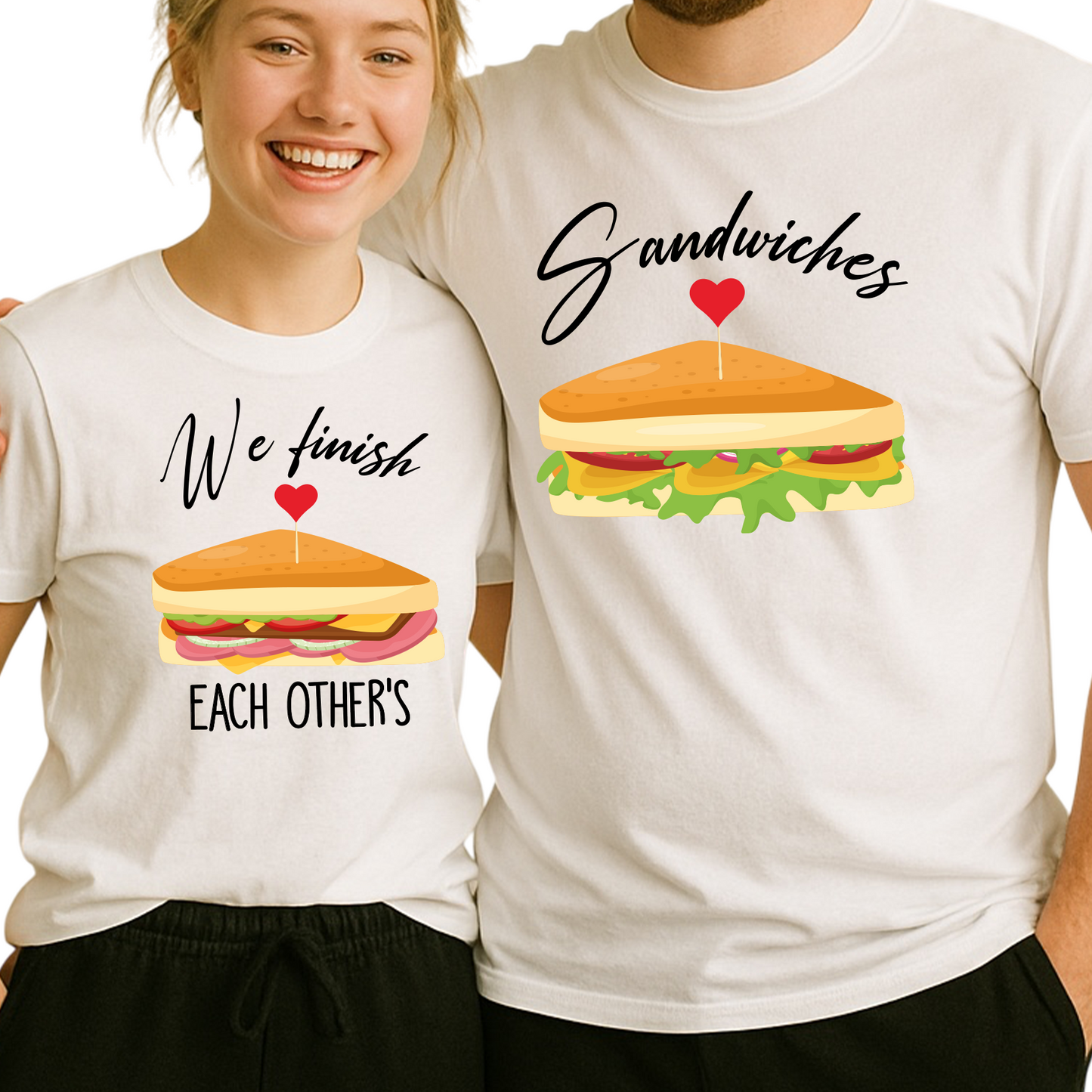 We Finish Each Other Sandwiches Matching Couple Shirts