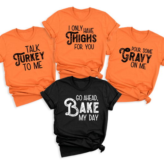 Family Thanksgiving Matching Shirts, Talk Turkey To Me, Cute Turkey Tee, Fall Pumpkin Shirt for Women & Men