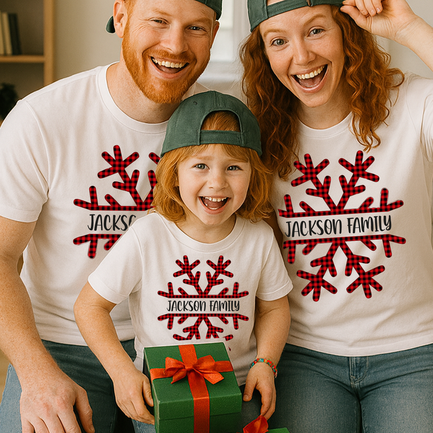 Custom Christmas Snowflake Shirts | Matching Family Holiday Tees