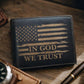Personalized American Flag Leather Wallet RFID