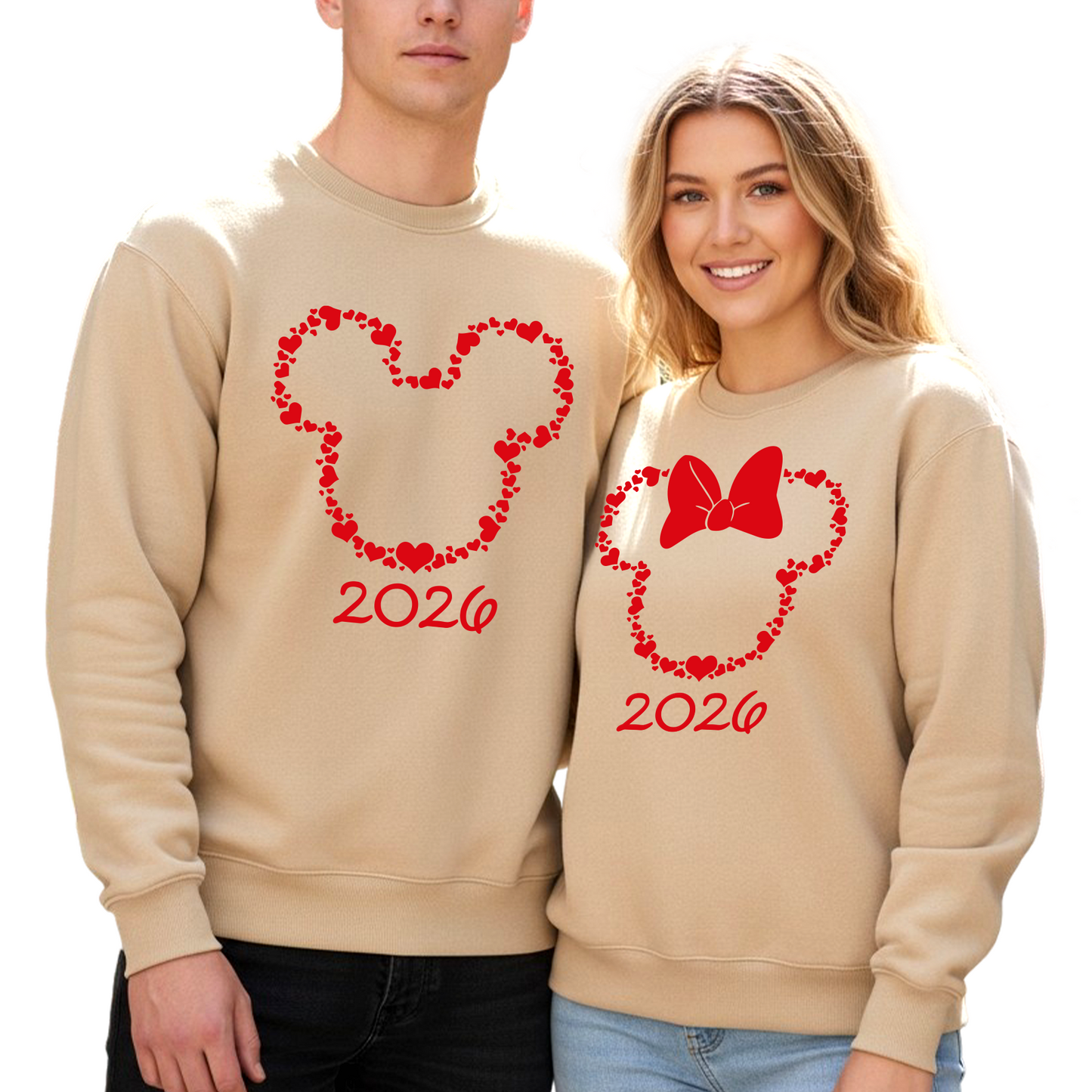 Custom Disney Couple Sweatshirt – Mickey Minnie Valentine