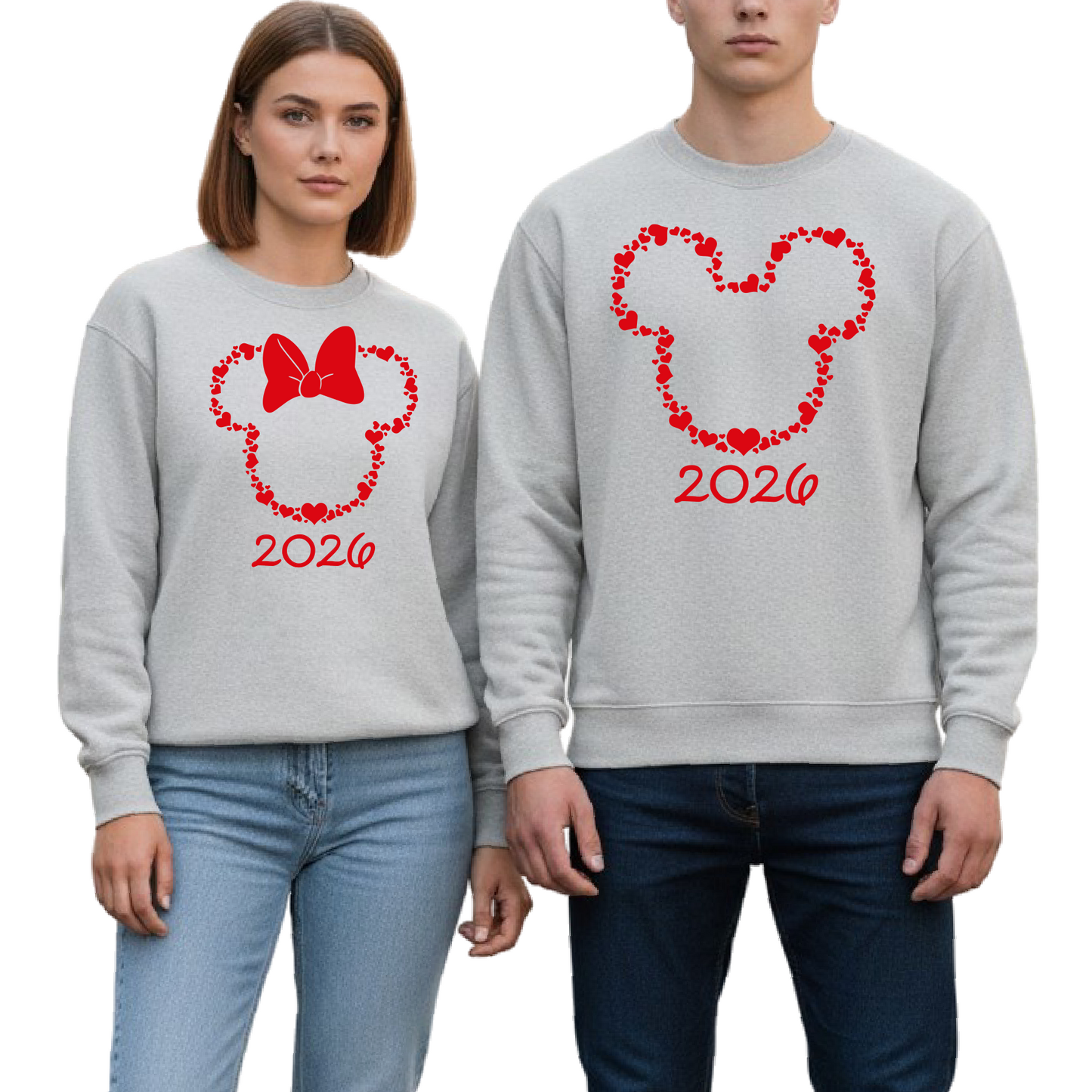 Custom Disney Couple Sweatshirt – Mickey Minnie Valentine