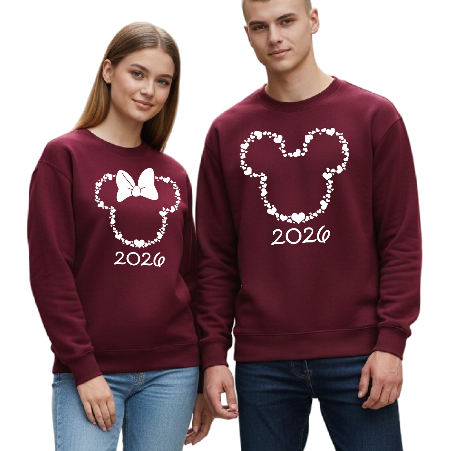 Custom Disney Couple Sweatshirt – Mickey Minnie Valentine