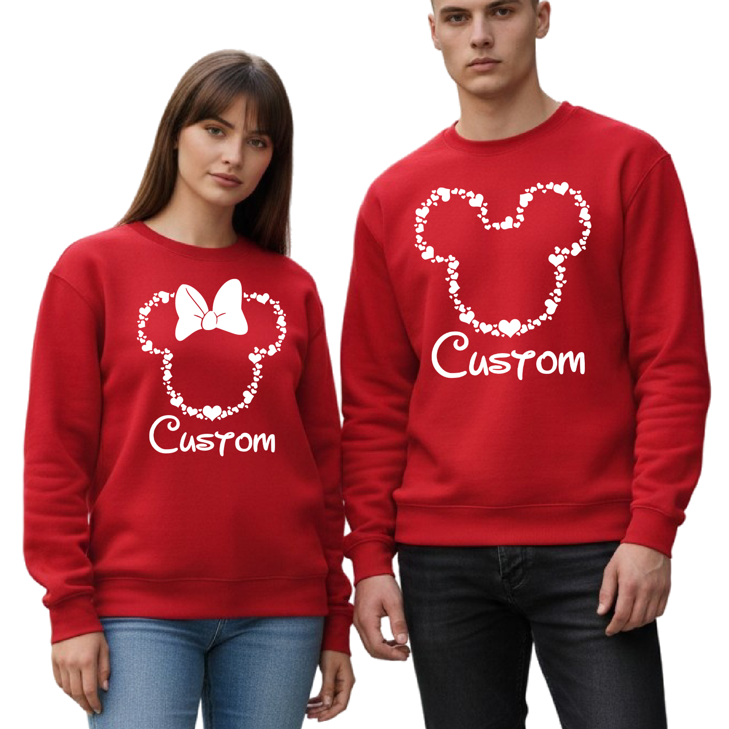 Custom Disney Couple Sweatshirt – Mickey Minnie Valentine