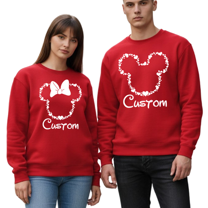 Custom Disney Couple Sweatshirt – Mickey Minnie Valentine