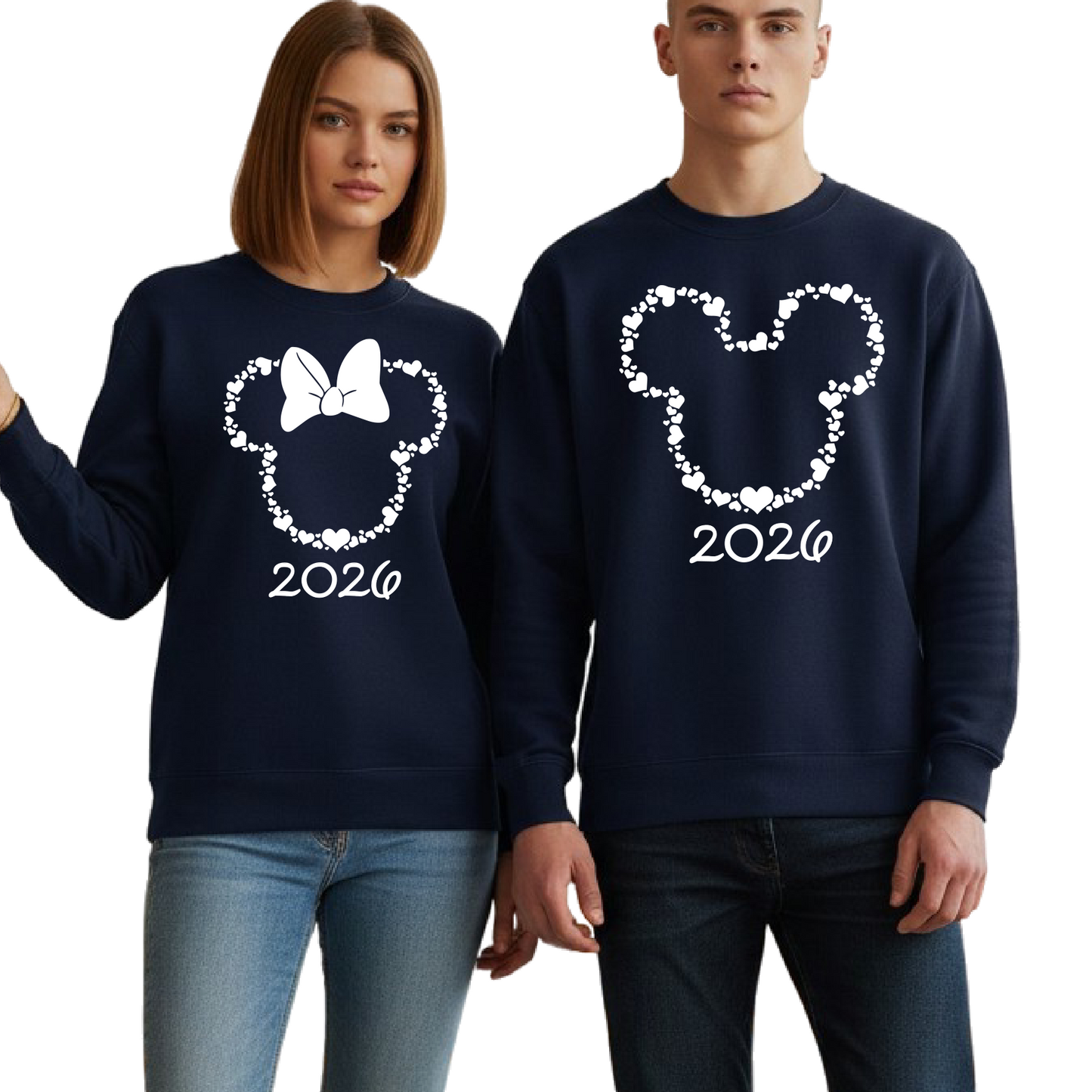 Custom Disney Couple Sweatshirt – Mickey Minnie Valentine