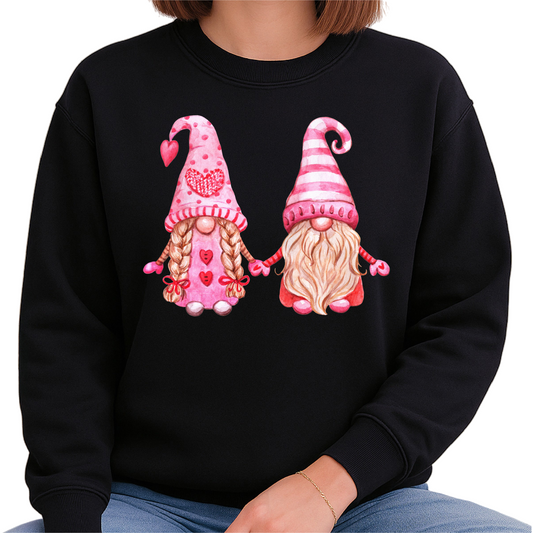 Pink Gnomes Valentine Sweatshirt – Cute Heart Couple Sweater