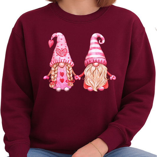 Pink Gnomes Valentine Sweatshirt – Cute Heart Couple Sweater