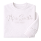 Custom Mrs Embossed Sweatshirt – Personalized Future Mrs Bride