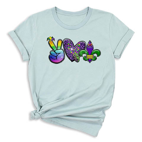 Peace Love Mardi Grass T-Shirt