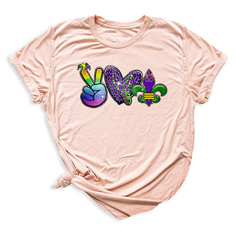 Peace Love Mardi Grass T-Shirt