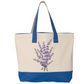 Lavender Flower Canvas Tote Bag – Eco-Friendly Cotton Shopper, Purple Floral Market Bag