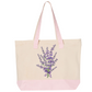 Lavender Flower Canvas Tote Bag – Eco-Friendly Cotton Shopper, Purple Floral Market Bag