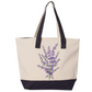 Lavender Flower Canvas Tote Bag – Eco-Friendly Cotton Shopper, Purple Floral Market Bag
