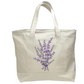 Lavender Flower Canvas Tote Bag – Eco-Friendly Cotton Shopper, Purple Floral Market Bag