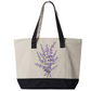 Lavender Flower Canvas Tote Bag – Eco-Friendly Cotton Shopper, Purple Floral Market Bag