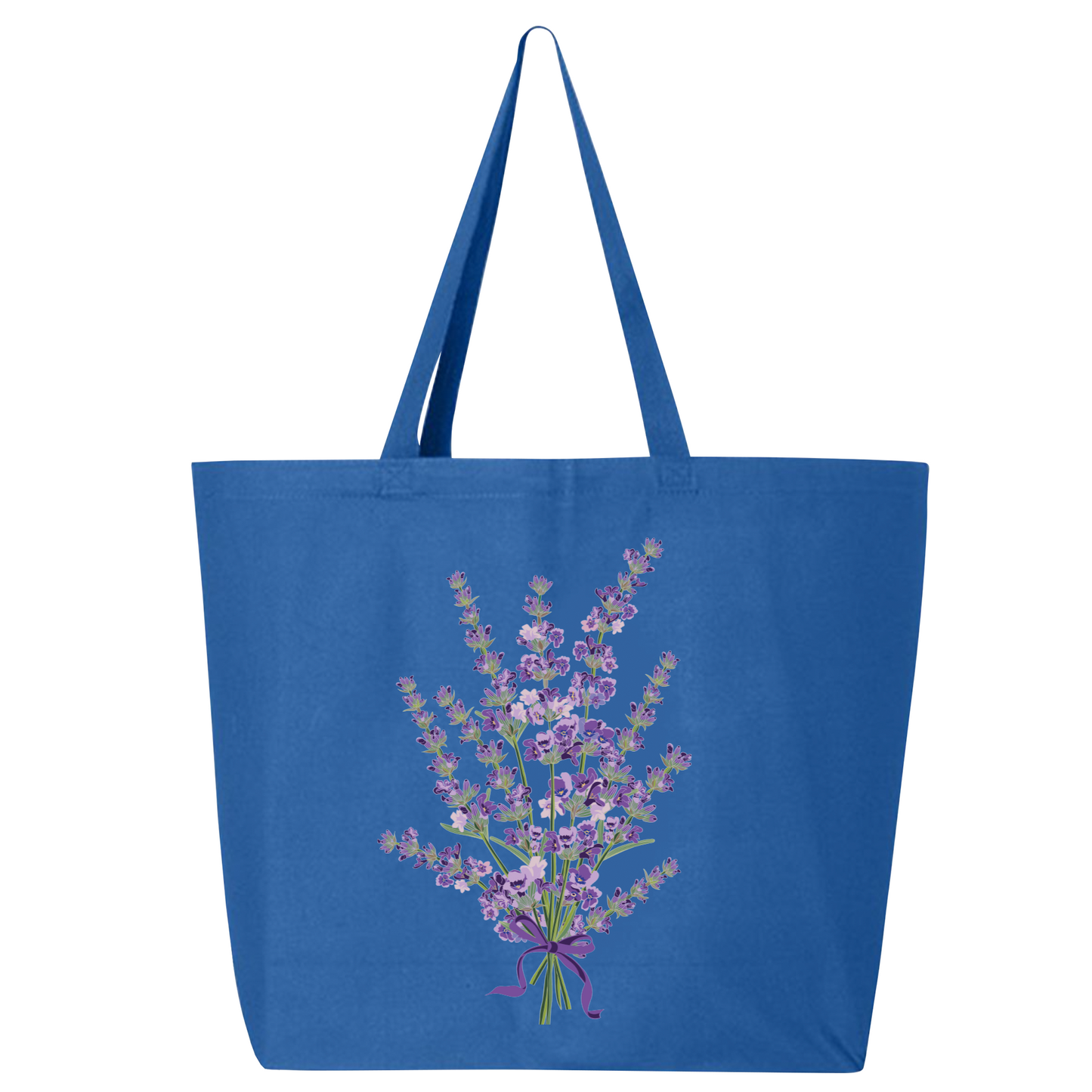 Lavender Flower Canvas Tote Bag – Eco-Friendly Cotton Shopper, Floral Market Bag