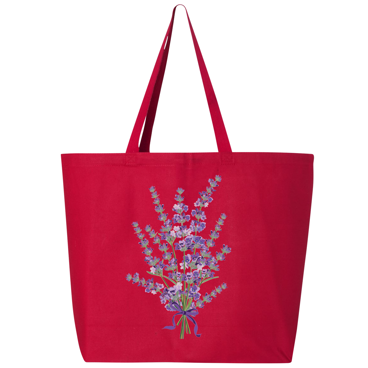 Lavender Flower Canvas Tote Bag – Eco-Friendly Cotton Shopper, Floral Market Bag