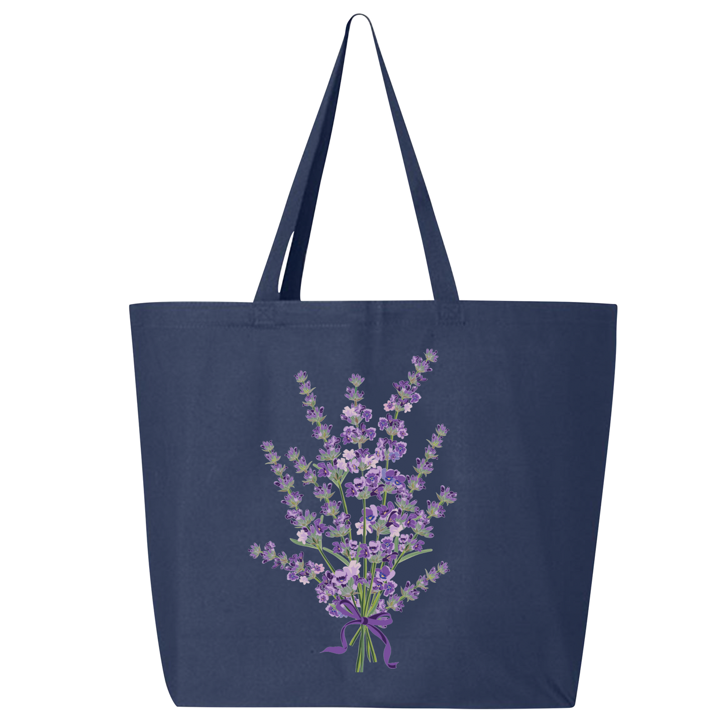 Lavender Flower Canvas Tote Bag – Eco-Friendly Cotton Shopper, Floral Market Bag