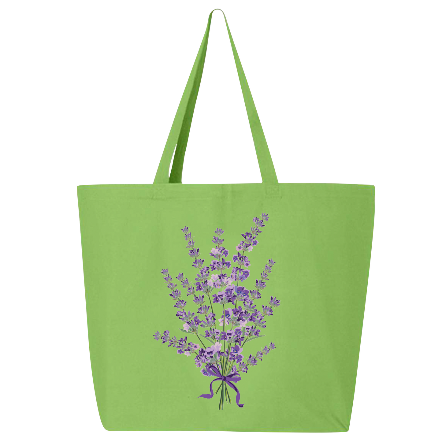 Lavender Flower Canvas Tote Bag – Eco-Friendly Cotton Shopper, Floral Market Bag