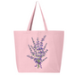 Lavender Flower Canvas Tote Bag – Eco-Friendly Cotton Shopper, Floral Market Bag