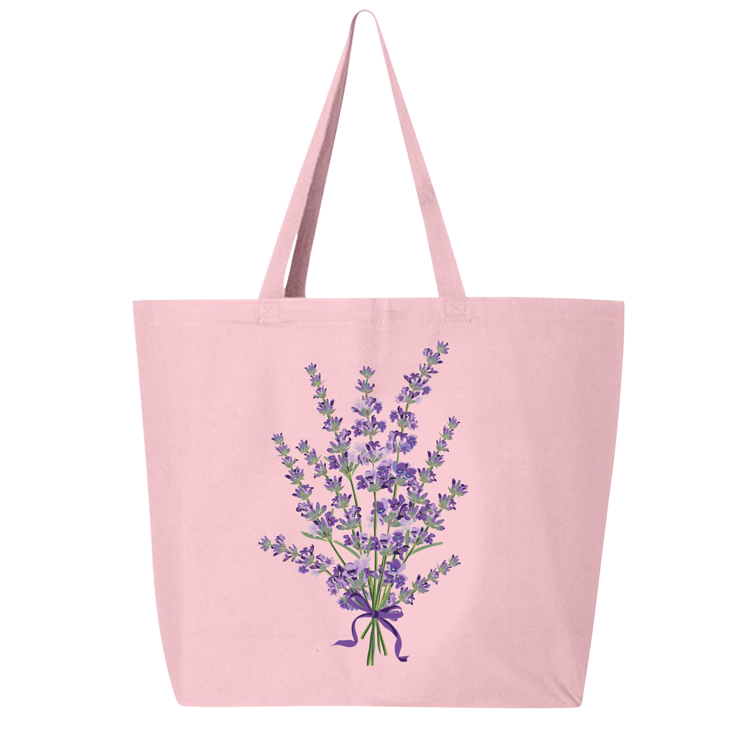 Lavender Flower Canvas Tote Bag – Eco-Friendly Cotton Shopper, Floral Market Bag