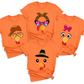 Funny Thanksgiving Family Matching Shirts – Turkey Face T-Shirt Set for Holiday Dinner