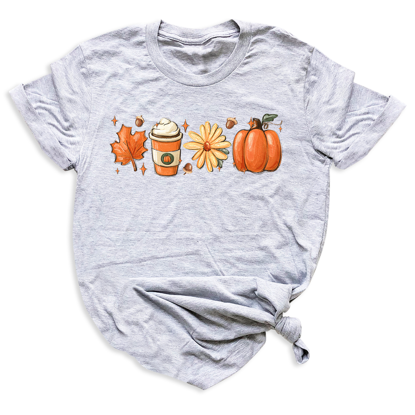 Thanksgiving Shirt with Leaves & Pumpkin – Retro Fall Coffee Lovers Tee