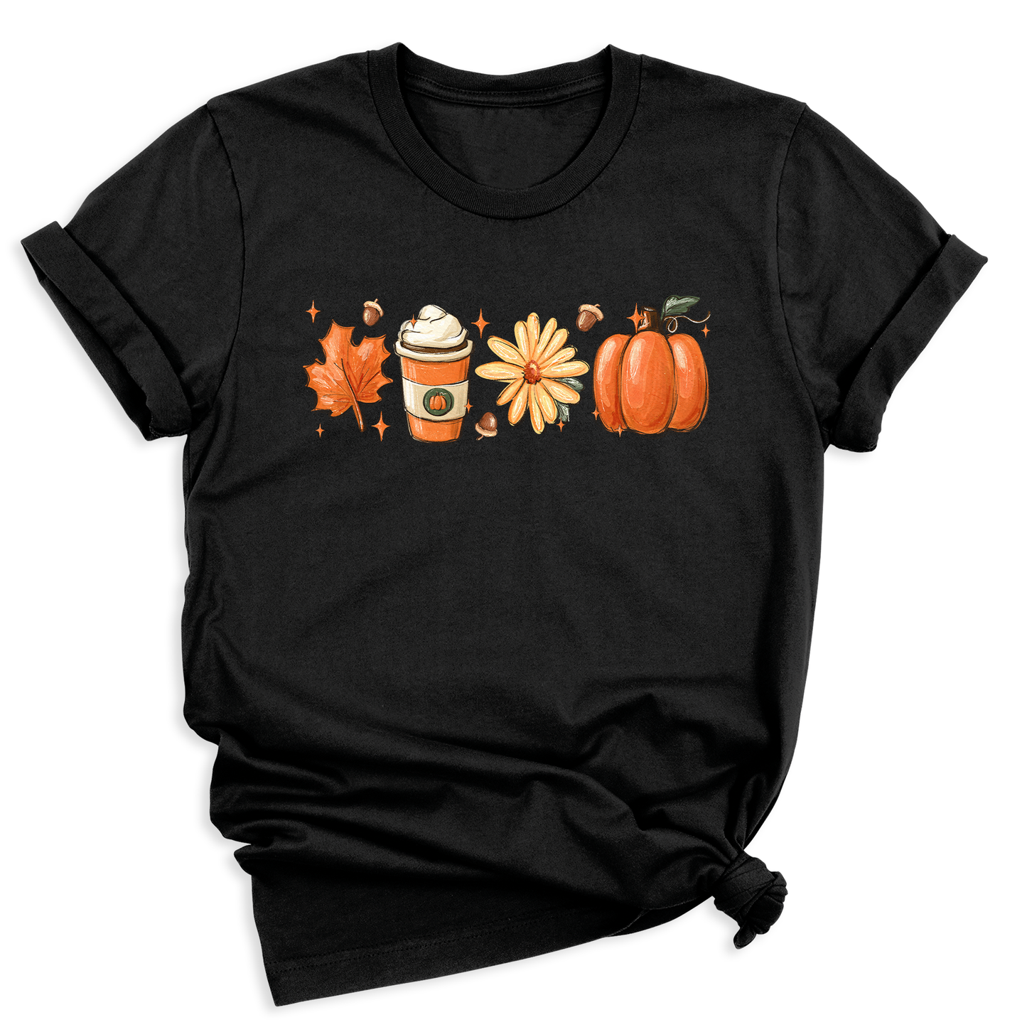 Thanksgiving Shirt with Leaves & Pumpkin – Retro Fall Coffee Lovers Tee