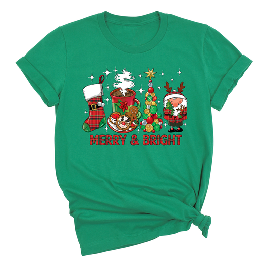 Merry and Bright Christmas Shirt – Women’s Holiday Tree Tee
