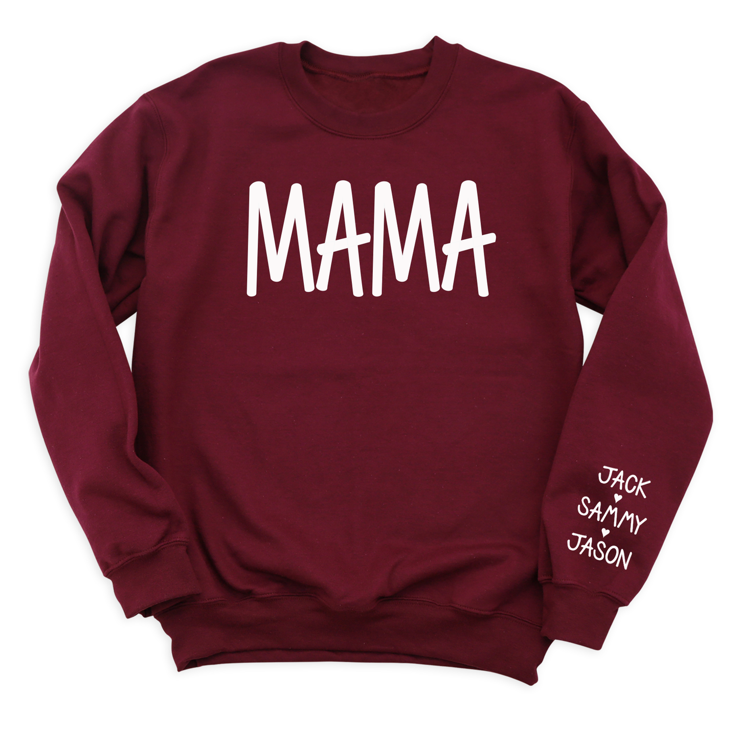 Custom Mama Sweatshirt with Kid's  Name on Sleeve