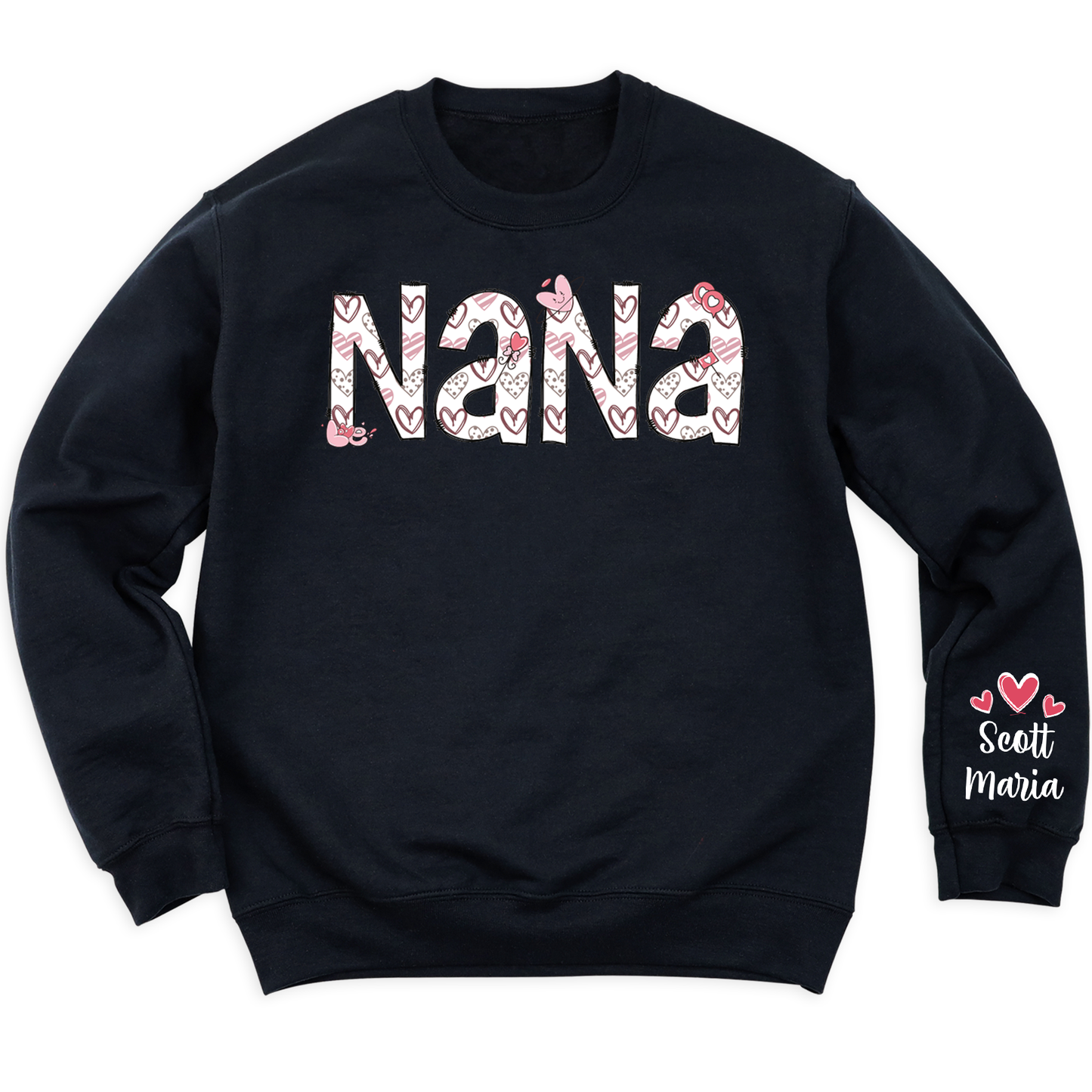 Custom Nana  Sweatshirt with Kid's Name on Sleeve