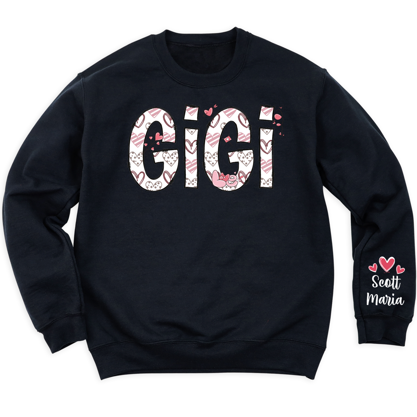 Custom Gigi Sweatshirt with Kid's Name on Sleeve