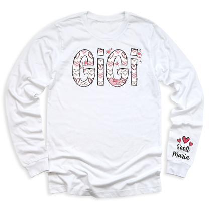 Custom Gigi Sweatshirt with Kid's Name on Sleeve