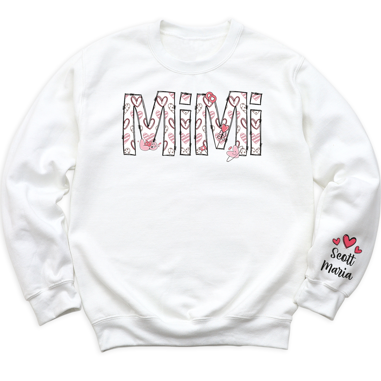 Custom Mimi Sweatshirt with Kid's Name on Sleeve