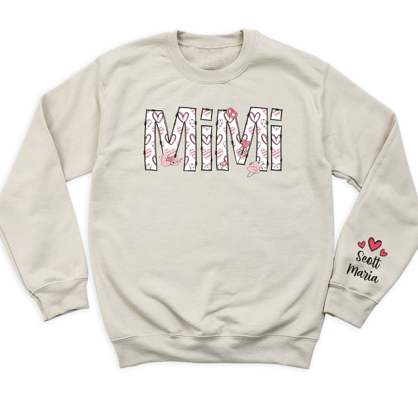 Custom Mimi Sweatshirt with Kid's Name on Sleeve