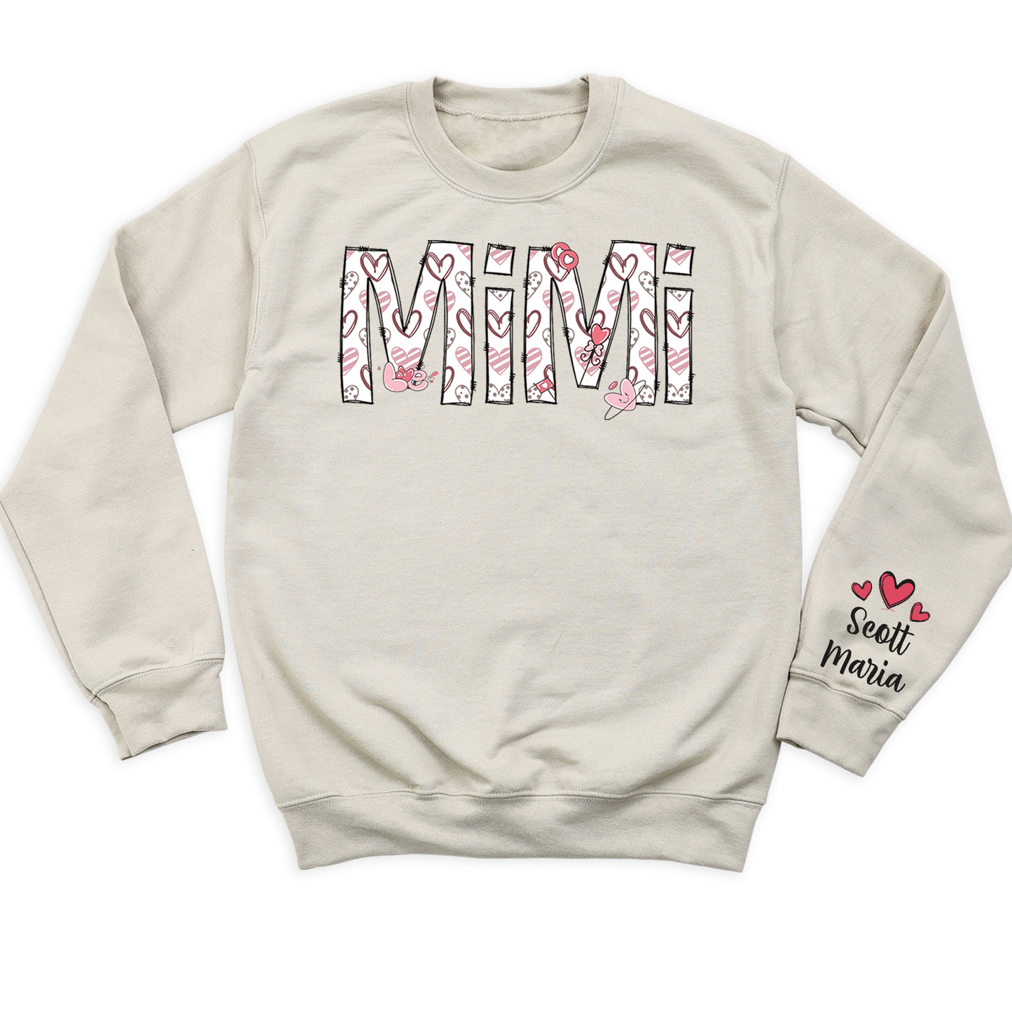 Custom Mimi Sweatshirt with Kid's Name on Sleeve