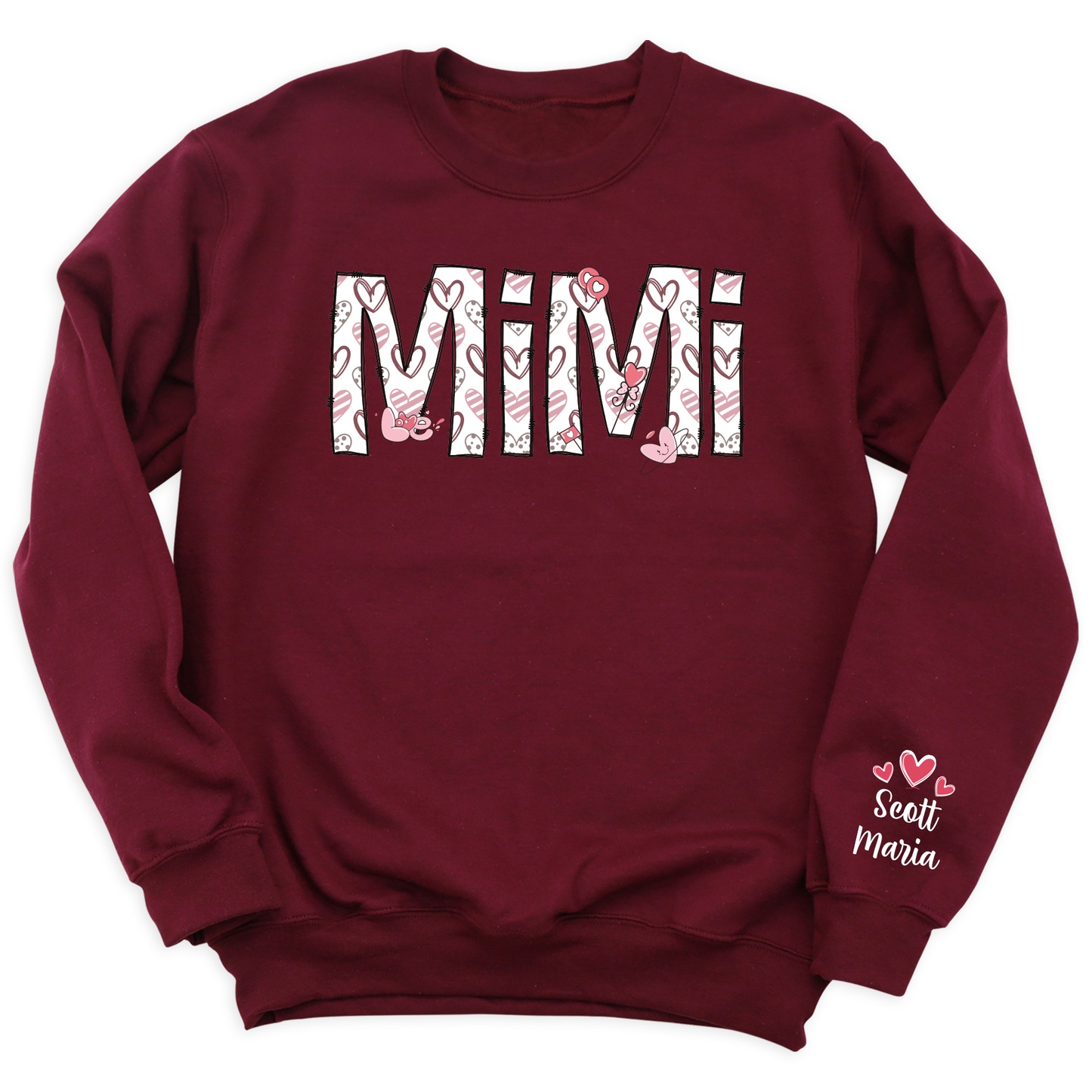 Custom Mimi Sweatshirt with Kid's Name on Sleeve