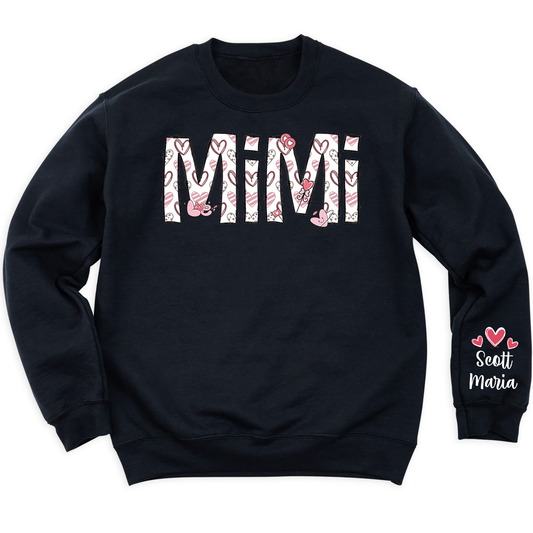 Custom Mimi Sweatshirt with Kid's Name on Sleeve