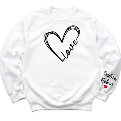 Love Heart Shirt with Kid's Name