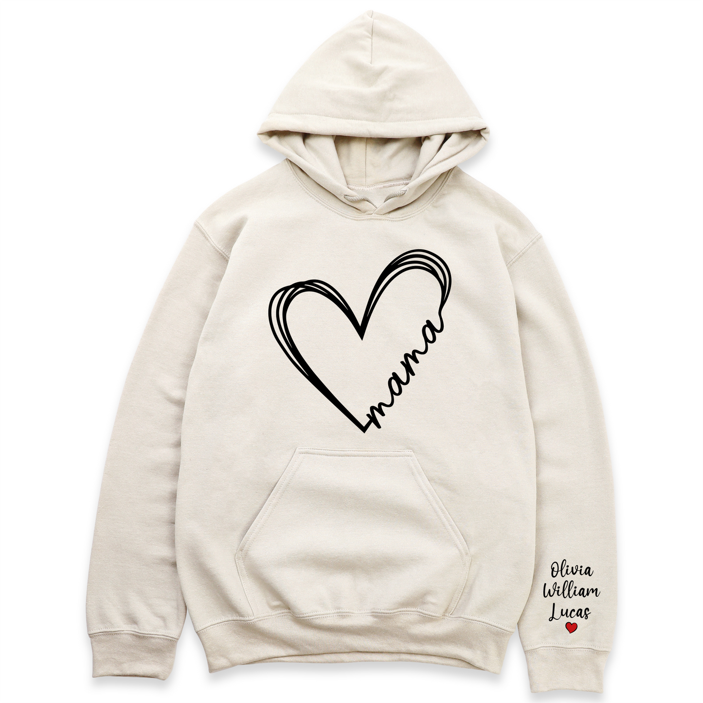 Love Mama Heart Shirt with Kid's Name