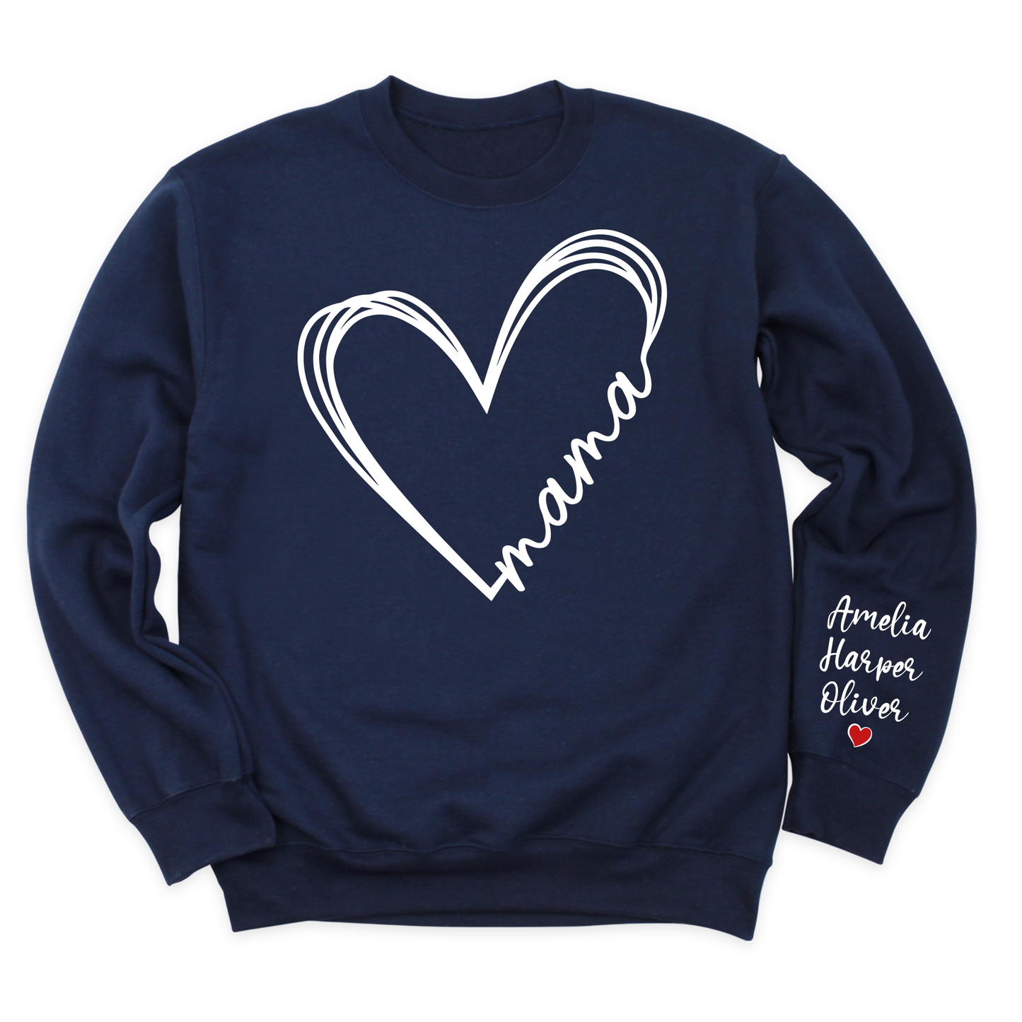 Love Mama Heart Shirt with Kid's Name