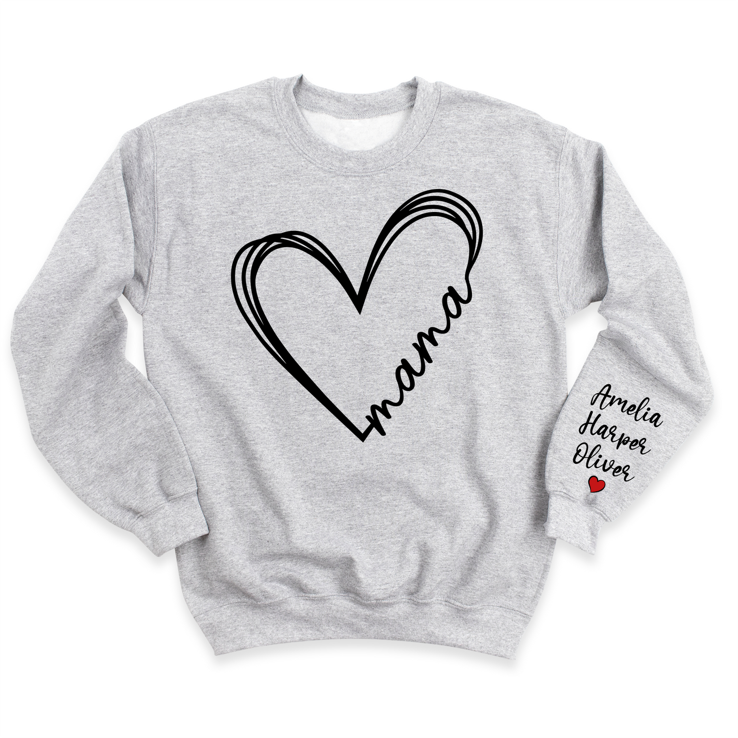 Love Mama Heart Shirt with Kid's Name