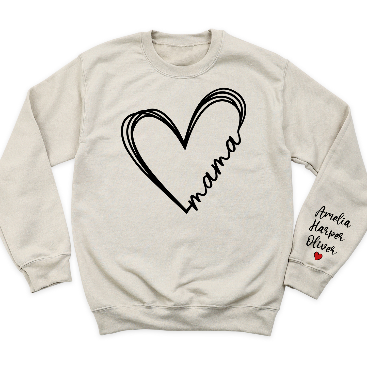 Love Mama Heart Shirt with Kid's Name