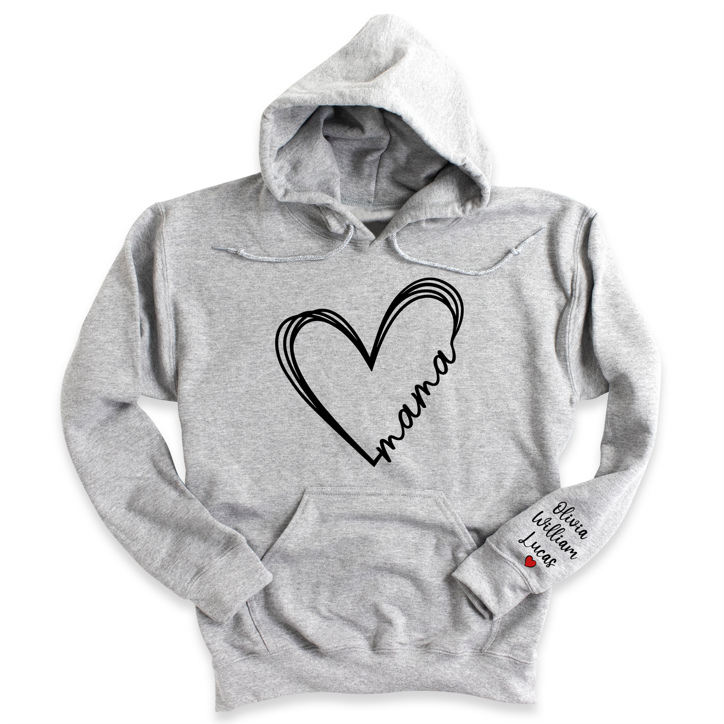 Love Mama Heart Shirt with Kid's Name