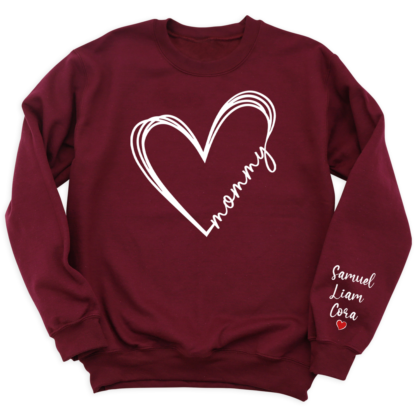 Love Mommy Heart Shirt with Kid's Name