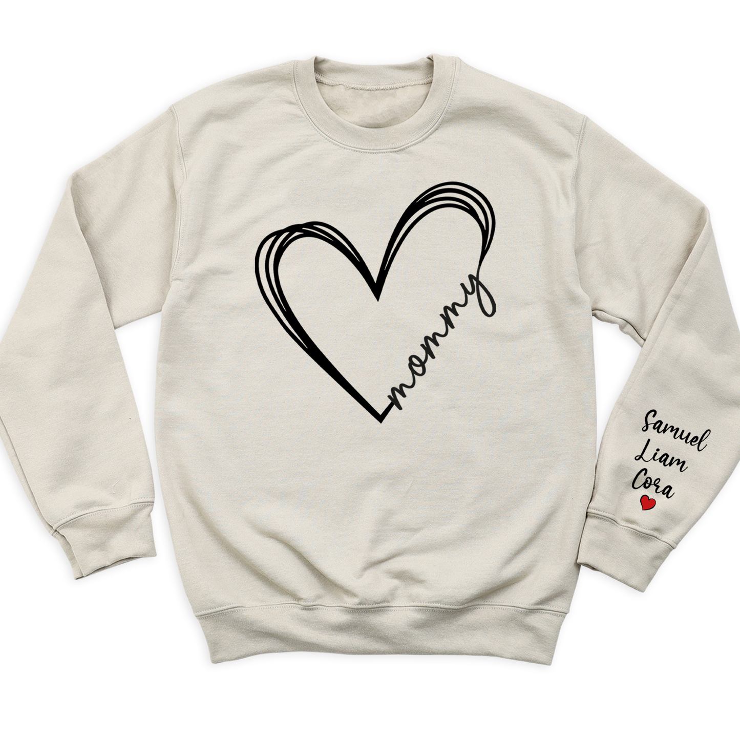 Love Mommy Heart Shirt with Kid's Name