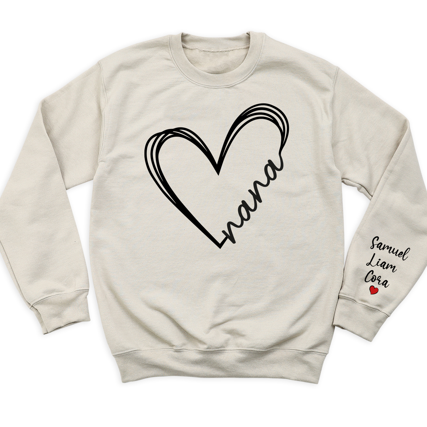 Love Nana Heart Shirt with Kid's Name